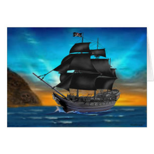 BATEAU DE PIRATE AU COUCHER DU SOLEIL