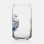 Bateau de style Delft bleu et blanc avec scène de  (Gauche)