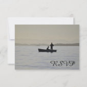 Bateau et couple Silhouette Lake Wedding Cartes RS (Dos)