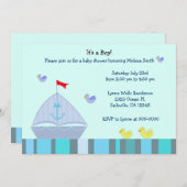 Bateau nautique Baby Boy Shower Invitation (Devant / Derrière)