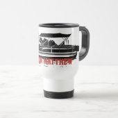 Bateau Ponton personnalisé Voyage Mug en noir (Devant droit)