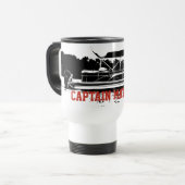 Bateau Ponton personnalisé Voyage Mug en noir (Devant gauche)