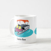 Bateau Pontoon Bateau Personnalisé Café Mug (Devant gauche)