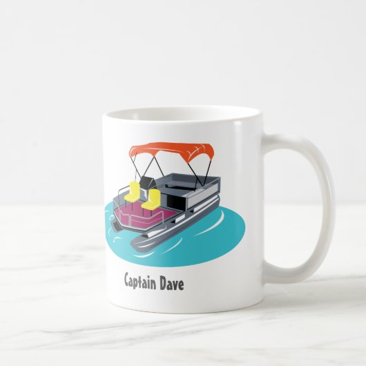 Bateau Pontoon Bateau Personnalisé Café Mug (Droite)