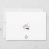 Bateau rose Anniversaire Photo Invitation (Dos)
