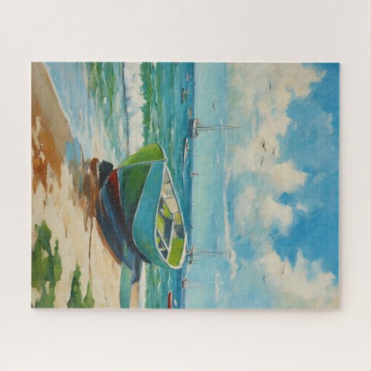 Bateau sur Beach Puzzle (Horizontal)