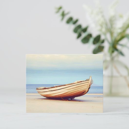 Bateau sur la plage Carte postale (Debout devant)