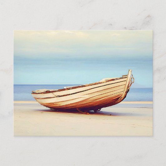 Bateau sur la plage Carte postale (Devant)