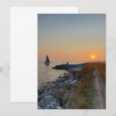 Bateau sur le lac Ontario pendant la carte Sunset (Devant / Derrière)