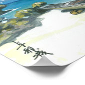Bateau sur Okinawa Beach Painting Poster (Coin)