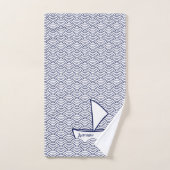 Bateau sur Waves Ensemble de serviettes de bain (Serviette à main)