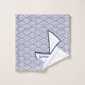 Bateau sur Waves Ensemble de serviettes de bain (Gant de toilette)