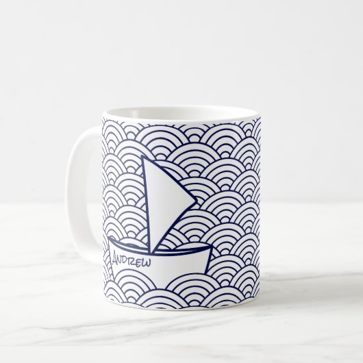Bateau sur Waves Mug (Devant gauche)