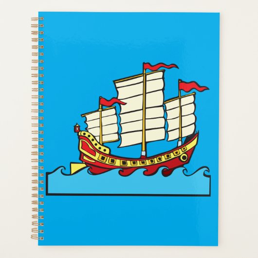 Bateau traditionnel chinois rouge de type jonque s (Devant)