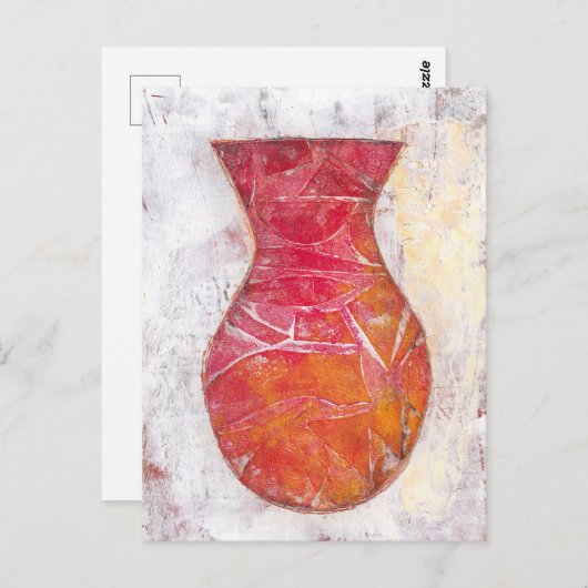 Bateau vide - Carte postale Vase Fleur (Devant / Derrière)