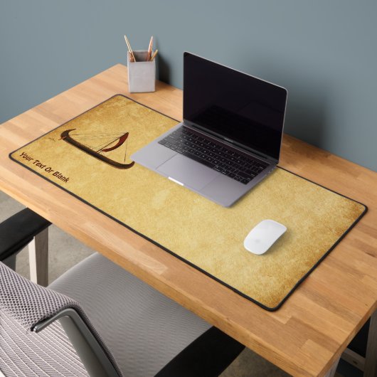 Bateau viking à voile rouge (Bureau 2)