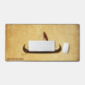 Bateau viking à voile rouge (Clavier et souris)