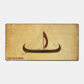 Bateau viking à voile rouge (Recto)