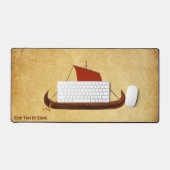 Bateau viking à voile rouge II (Clavier et souris)