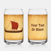 Bateau viking à voile rouge II (Recto)