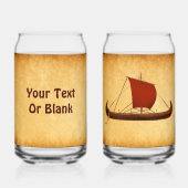 Bateau viking à voile rouge II (Verso)