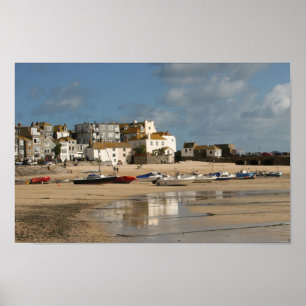Bateaux à Low Tide, Poster du port de St Ives