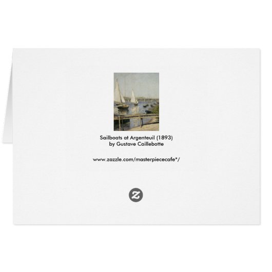 Bateaux à voile à Argenteuil par Gustave Caillebot (Dos Horizontal)