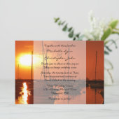 Bateaux à voile à Sunset Beach Wedding Invitation (Debout devant)