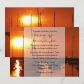 Bateaux à voile à Sunset Beach Wedding Invitation (Devant / Derrière)