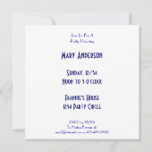 Bateaux à voile Bleu Blanc Nautique Invitations pe (Dos)