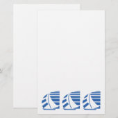 Bateaux à voile Blue Racing Papeterie personnalisé (Devant / Derrière)