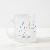 Bateaux à voile colorés Mug givré (Gauche)
