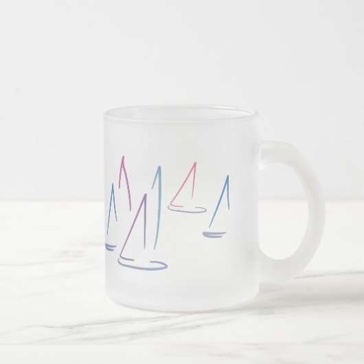 Bateaux à voile colorés Mug givré (Droit)