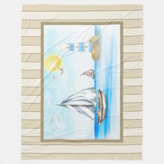 Bateaux à voile dans une couverture polaire bleu o (Devant)