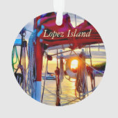 Bateaux à voile et Sunset Lopez Island Ornement ac (dos)