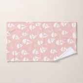 Bateaux à voile Motif rose blanc (Serviette à main)