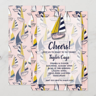 Bateaux à voile Nautique Invitations d'anniversair