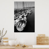 Bateaux à voile Poster noir et blanc (Cuisine)