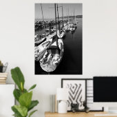 Bateaux à voile Poster noir et blanc (Bureau à domicile)