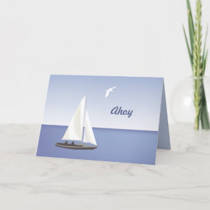 Bateaux à voile sur la carte de voeux Horizon