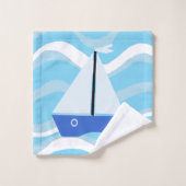 Bateaux à voile sur les vagues de l'océan (Gant de toilette)