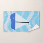 Bateaux à voile sur les vagues de l'océan (Serviette à main)