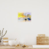 bateaux au coucher du soleil affiche de prière de (Cuisine)