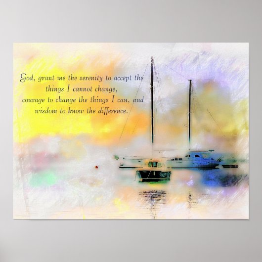 bateaux au coucher du soleil affiche de prière de (Devant)