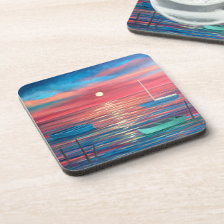 Bateaux dans le dessous de verre Sunset 6