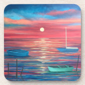 Bateaux dans le dessous de verre Sunset 6 (Devant)