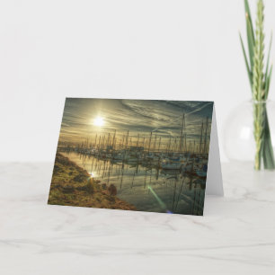 Bateaux dans le port 2 Carte de voeux