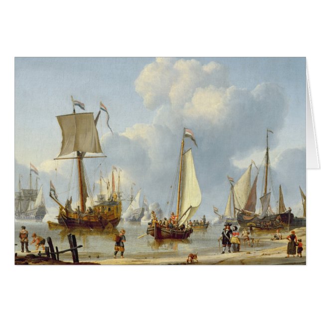 Bateaux dans l'eau calme avec des figures du (Devant horizontal)