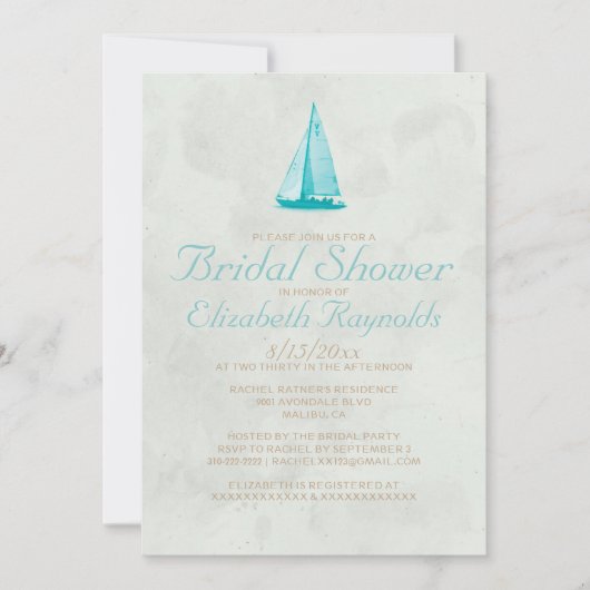 Bateaux de campagne Invitations de douche nuptiale (Devant)