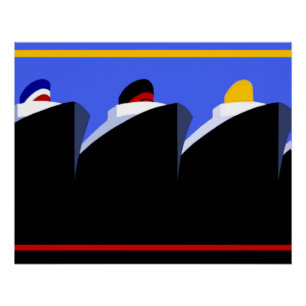 Bateaux de croisière Poster vintage Ocean Liner